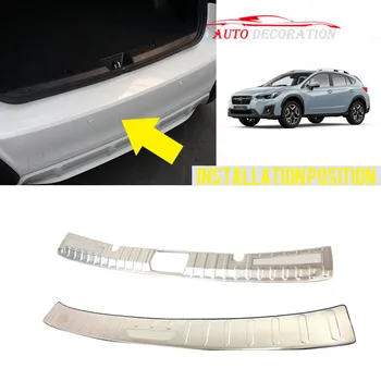 

For Subaru Impreza XV 5-door Hatchback 2017-2019 Stainless Inner & Outer Rear Bumper Plate Protector Cover 2PCS Car Accessories