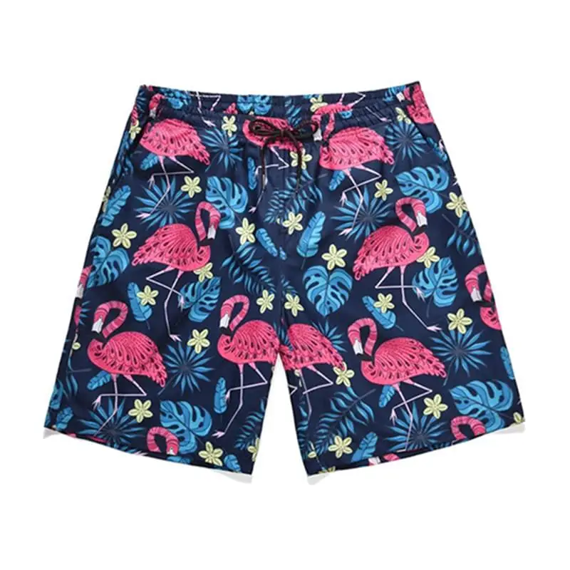3D мужские шорты Фламинго крутые летние мужские пляжные шорты с эластичной резинкой на талии кокосовое дерево мужские фитнес быстросохнущие шорты купальные для доски EUR