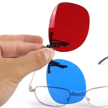 1 пара взрослых красно-синие 3D клип-на очки для 3D просмотра домашних фильмов модный стиль и прочный красный синий 3D клип на близорукость очки