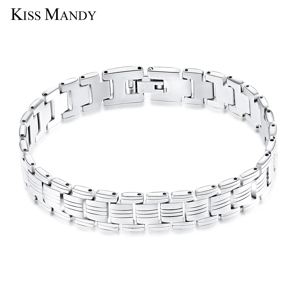 KISS MANDY высококачественные ювелирные изделия из нержавеющей стали Мужской Браслет для нежных мужчин браслет Мужская цепочка дизайн панк рок 2 стиля FB81