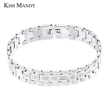 KISS MANDY высококачественные ювелирные изделия из нержавеющей стали Мужской Браслет для нежных мужчин браслет Мужская цепочка дизайн панк рок 2 стиля FB81