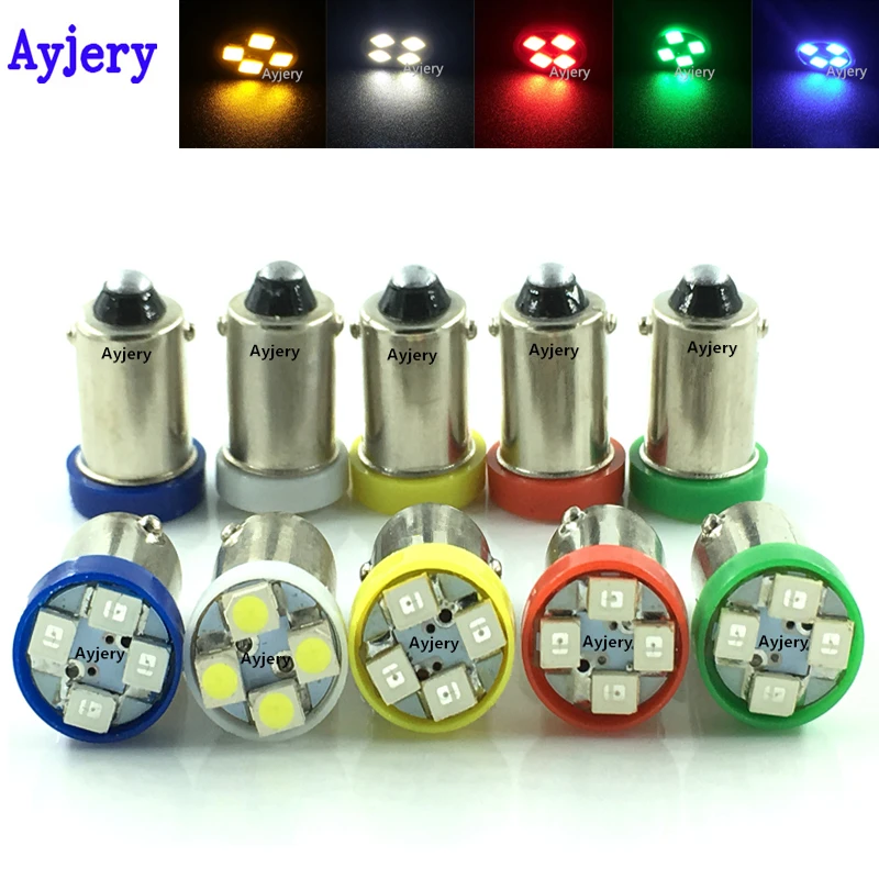 

AYJERY ! High Power 500X BA9S 3528 1210 4 SMD Car LED Light Bulb Clearance Lights Car Door Lamps Red Green Amber Blue White 12V