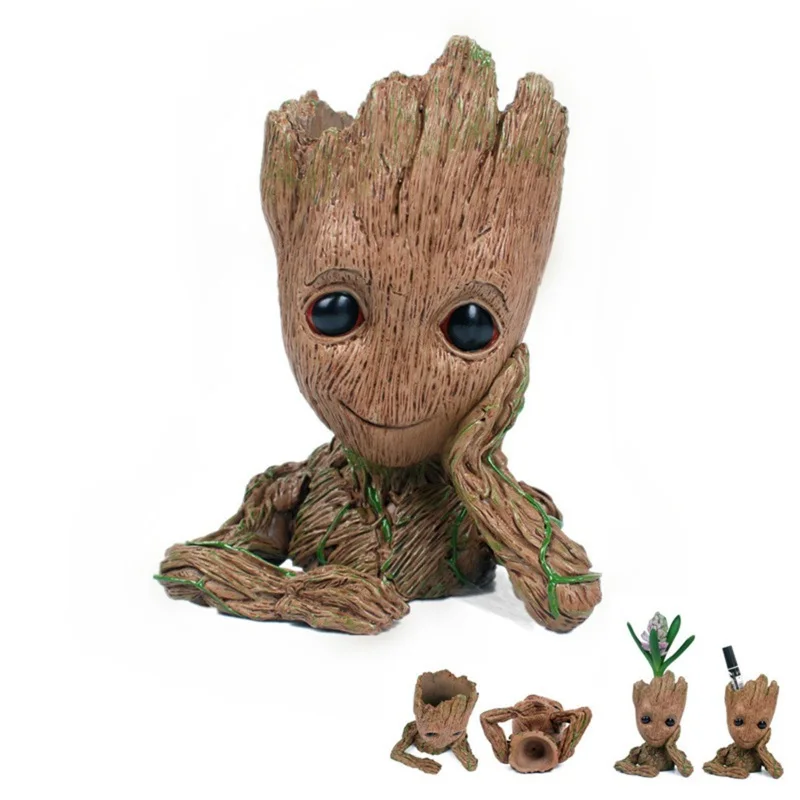 

GUARDIANS GALAXY Groot Tree Flowerpot Vases Baby Action Figures Cute Model Toy Pen Pot holder PVC Hero Model Vessel Kids Gifts