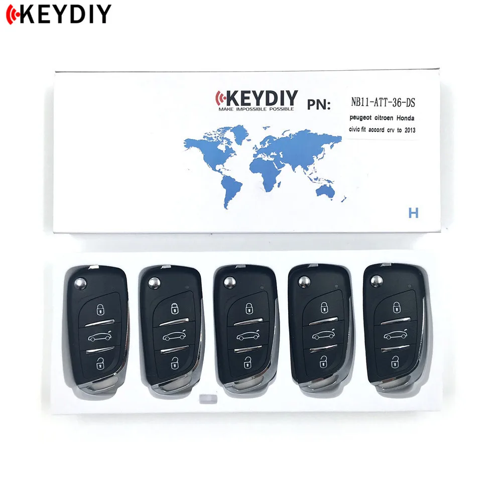 5 шт./лот, KEYDIY KD900 NB11 3 кнопки DS дистанционного ключа для peugeot/Citroen/автомобильный брелок Renault/NB11-ATT-36/46 для URG200/KD900+/KD200 машина