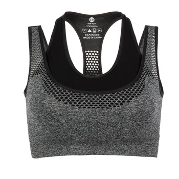

2017 Sporing Bras Tops Fake 2 piece Sleeveless Solid Soft 4 Colors Bodybuilding Fitness Women Push up Bras Seamless 3/4 Cup Bras
