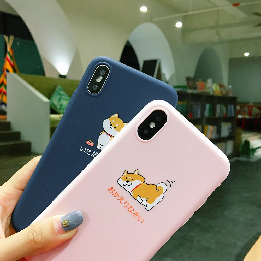  Shiba Inu Fall für iPhone XS MAX X XR Nette Cartoon Telefon Silikon TPU Coque Abdeckung sFor iPhone