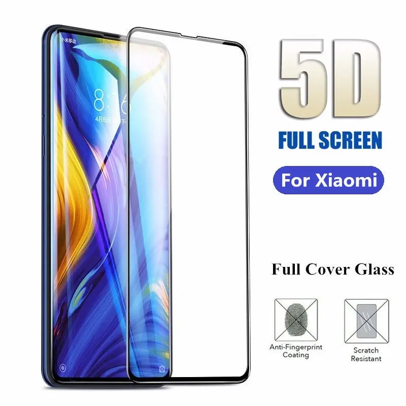 Новое 5D закаленное стекло для Xiaomi 6 8 Pro 9 SE Pocophone F1 mi Note 3 lite 5X A1 6X Mix MAX Полное покрытие