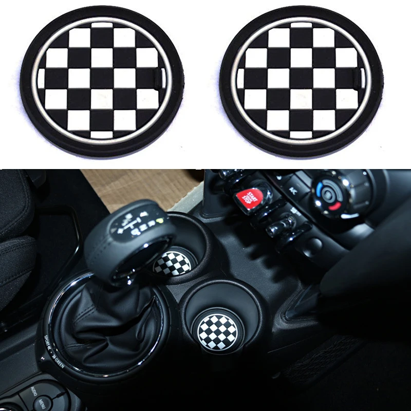 2 78mm Black White Soft Silicone Car Styling Cup Holder Coasters 2 78mm Black White Soft Silicone Car Styling Cup Holder Coasters For Mini Cooper R60 Countryman F55 3rd Gen Front Cupholders In Anti Slip Mat From