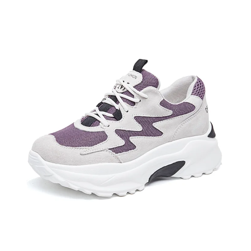 JINBEILEE 2019 Ladies New Running Shoes Breathable Casual Soft Bottom Sports Shoes Thick Bottom Old Shoes Women