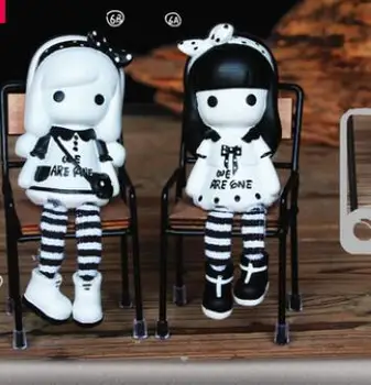 

Japanese mixed baroque girl hanging leg swing resin hanging foot doll household furniture swing st SET students culpture statue