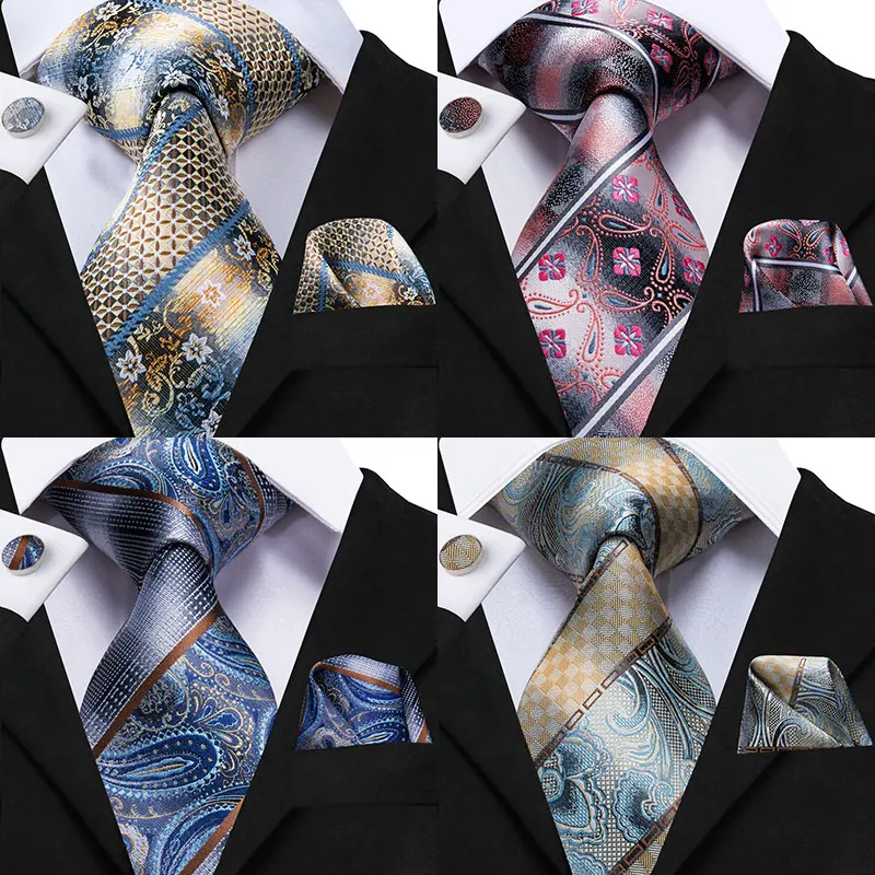 Hi-Tie модные синие шелковые галстуки для мужчин роскошный бизнес Свадебный галстук носовой платок запонки набор классический мужской большой галстук 8,5 см Ширина