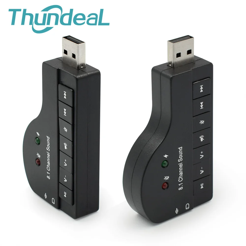 

USB Audio 8.1 Sound Card Adapter 3D Extenal 8.1 Channel Audio Headset Microphone 3.5mm Jack for Win XP/7/8 Android Linux Mac