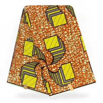 

Yellow African Fabric, Ankara, Designer Fabric, Brocade, Cotton Fabric /Kitenge/Pagnes for African dress6 yards DF-96