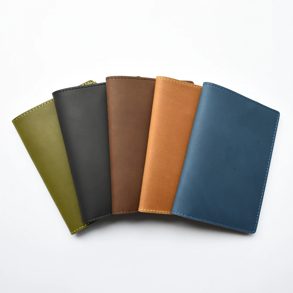 

Vintage Mini Leather Multi-Function Passport Cover Holder Case Notebook Organizer Journal Diary Cowhide Handmade