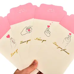 10 упаковок/партия Kawaii подвеска в форме сердца складные буквы бумажная открытка свадебный подарок приглашение конверт офисные