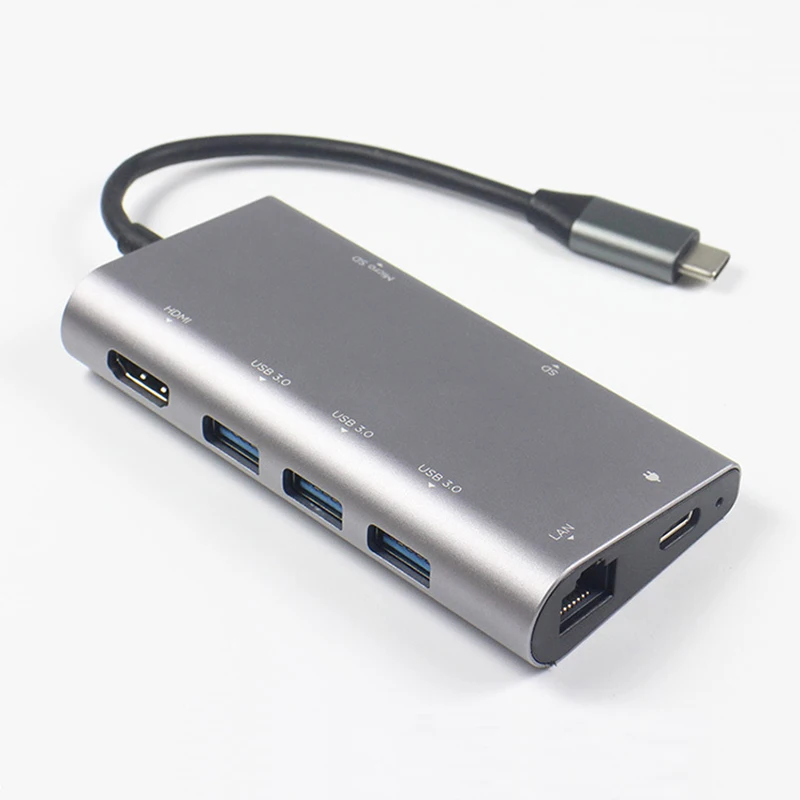 Type C Hub USB C HDMI To USB 3.0 HUB HDMI Thunderbolt3 Adapter Rj45 8 In 1 For MacBook For Samsung S9/Note 9 For Huawei P20 Pro