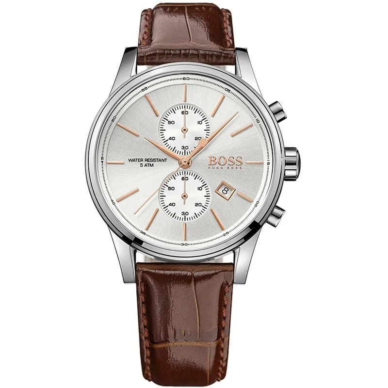 

BOSS Luxury Watch for Men Chronograph Wrist Watch Quartz Watch with Brown Leather Strap - 1513280