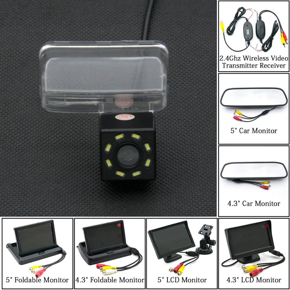 

8LED Car Rear View Camera Reverse Backup 4.3 5 inch Parking Monitor For Toyota Camry Verso EZ 2012 Yaris 2013 Corolla Vios 2014