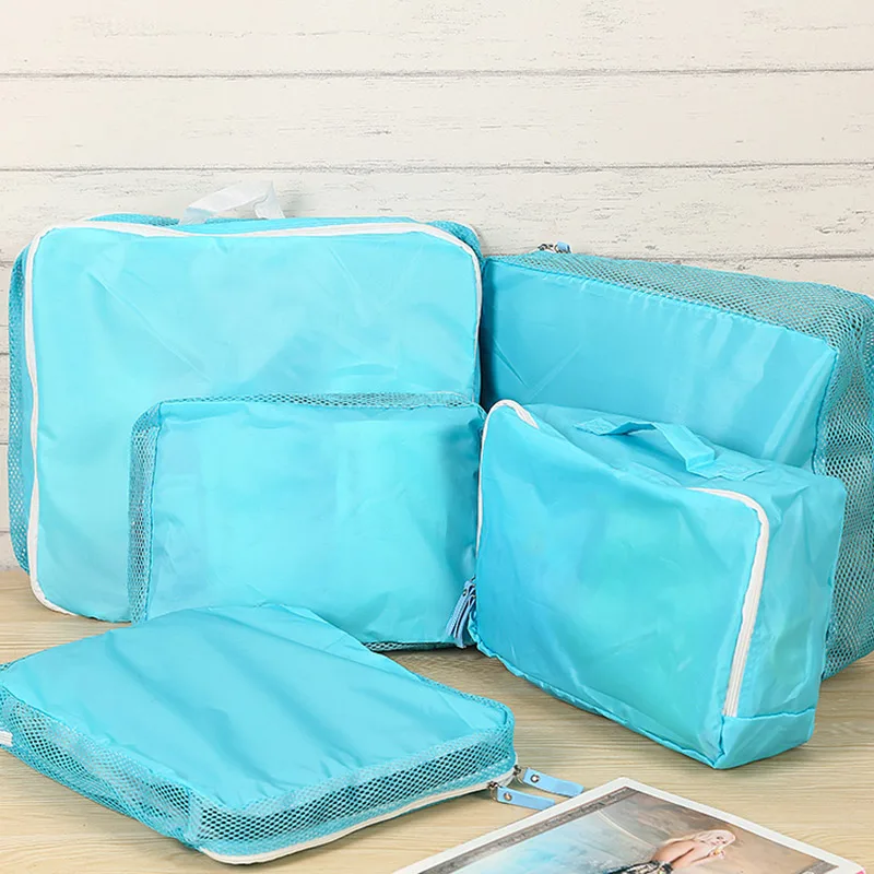 5pcs Travel Storage Portable Organizer Clothes Luggage Zipped Suitcase