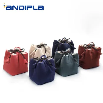 

Creative Solid Color Outdoor Travel Teaware Storage Drawstring Bag for Teapot Teacup Quick Cup Easy Carry Cotton Hemp Bags Gifts