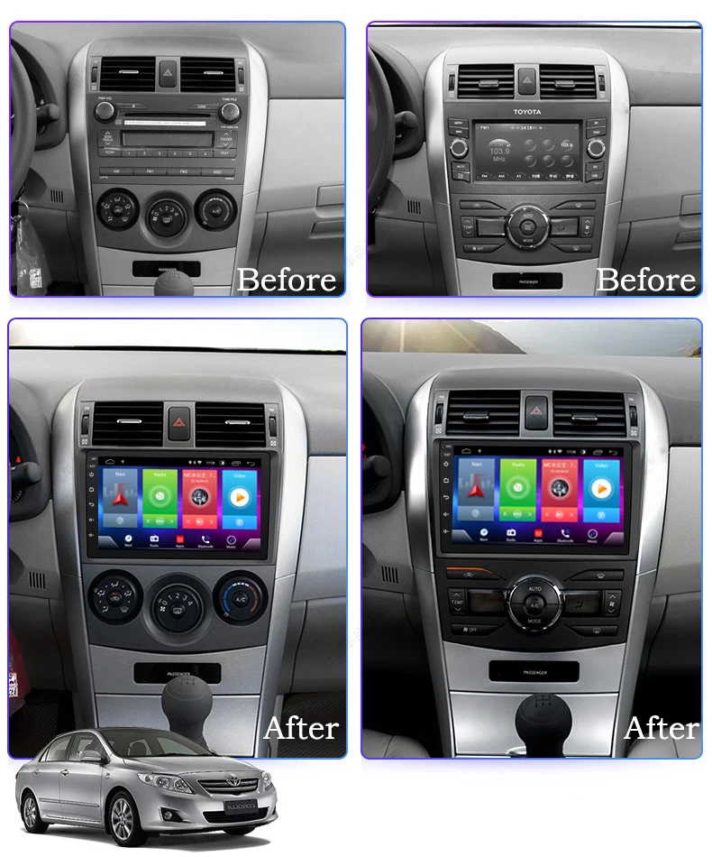 Perfect Car Android 8.1 Multimedia Player for TOYOTA Corolla 2007-2011 GPS Navigation Device bluetooth steering wheel control support 2