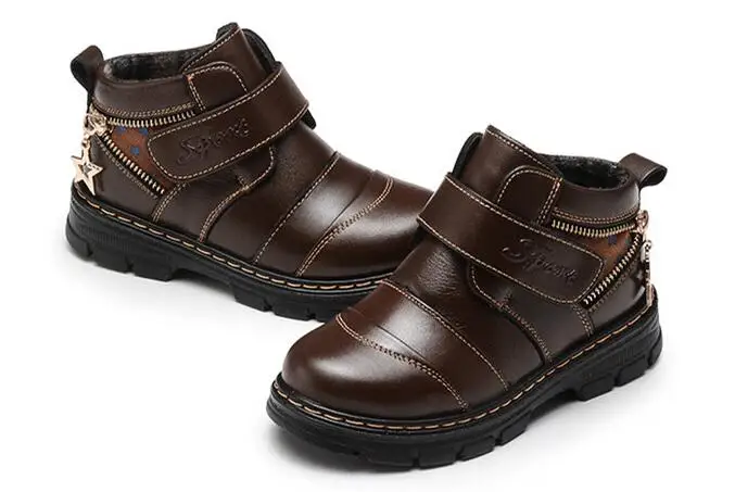 Детские зимние ботинки из натуральной кожи на резиновой подошве|winter shoes for boys|boots