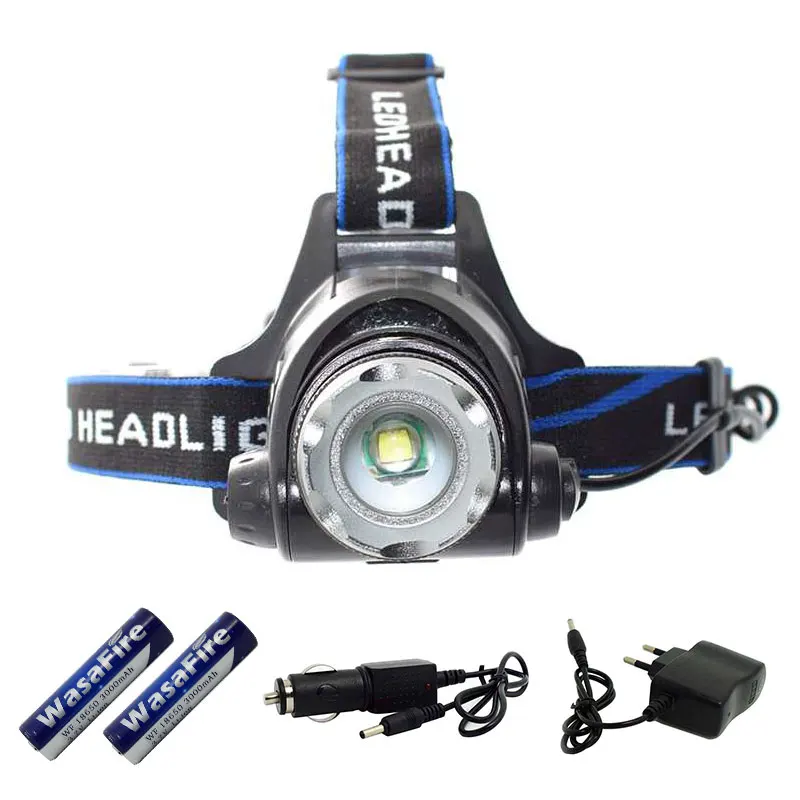 

Flashlight Forehead 18650 Super Bright Headlamp Head Light Rechargeable Headlight Waterproof 1000lm T6 Head Lamp Fishing Hunting