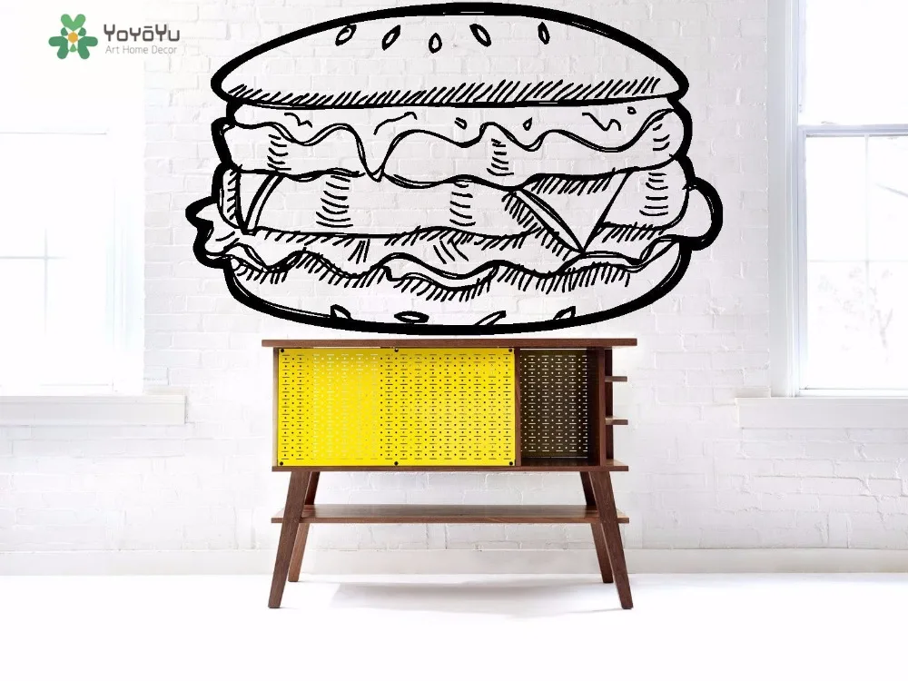 

YOYOYU Wall Decal Vinyl Art Room Decor Sticker Signboard Showcase Burger Vegetables Beef Classic Removeable Poster YO510
