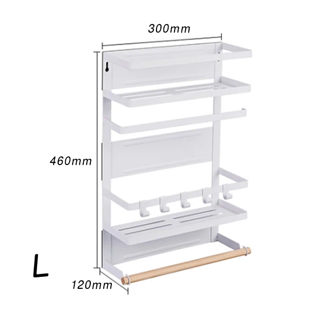 Магнитные держатели и стойки для холодильника, многослойный держатель для кухонного холодильника - Цвет: Big Size White
