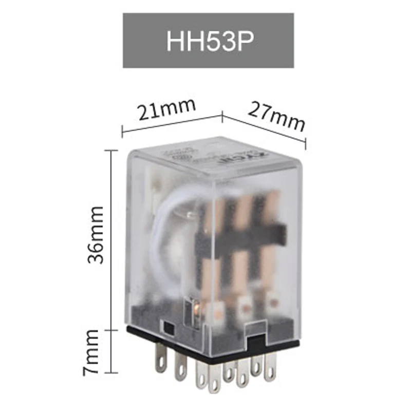 HH53P для MY2NJ модель DPDT 220V 24V 12V Катушка 11 Pin din рейка реле мощности|Реле| |