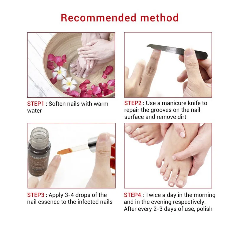 LANBENA Инструменты для ремонта ногтей с небольшим пилочным носком, питательные осветляющие сыворотки, Лечение ногтей от грибка, инструмент для ухода за руками и ногами
