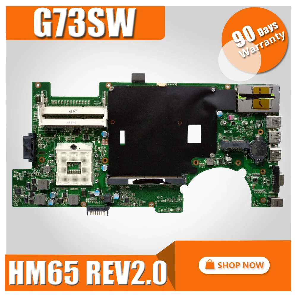 Материнская плата G73SW 4 слота 2D REV: 2 0 HM65 для Asus G73S G73 ноутбука материнская тест
