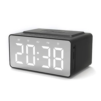 

BT-508 Wireless Bluetooth 5.0 Speakers Subwoofer Alarm Clock Wireless Phone Charging Support TF Card U-Disk AUX FM Radio w/ Mic