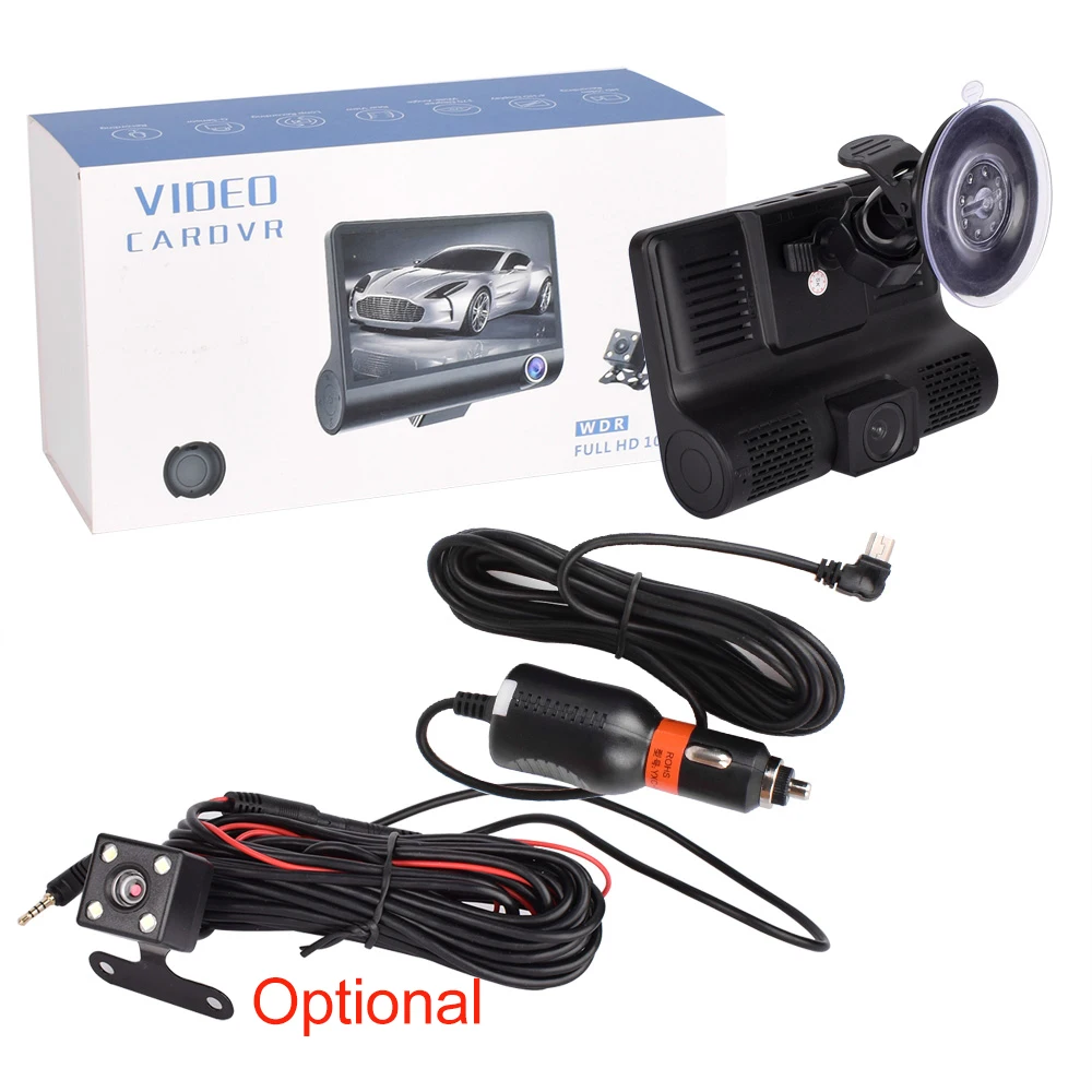 Arpenkin Q6 4 ''Автомобильная dvr камера 1080P видео рекордер 170 градусов авто регистратор три способа Dashcam заднего вида Две камеры s двойной объектив