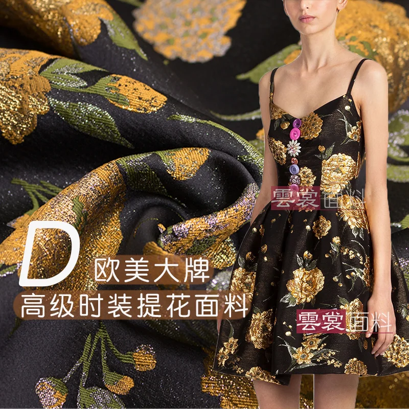 

New 152cm wide band high-end fashion jacquard fabric dress windbreaker cheongsam clothing fabric jacquard polyester fabric