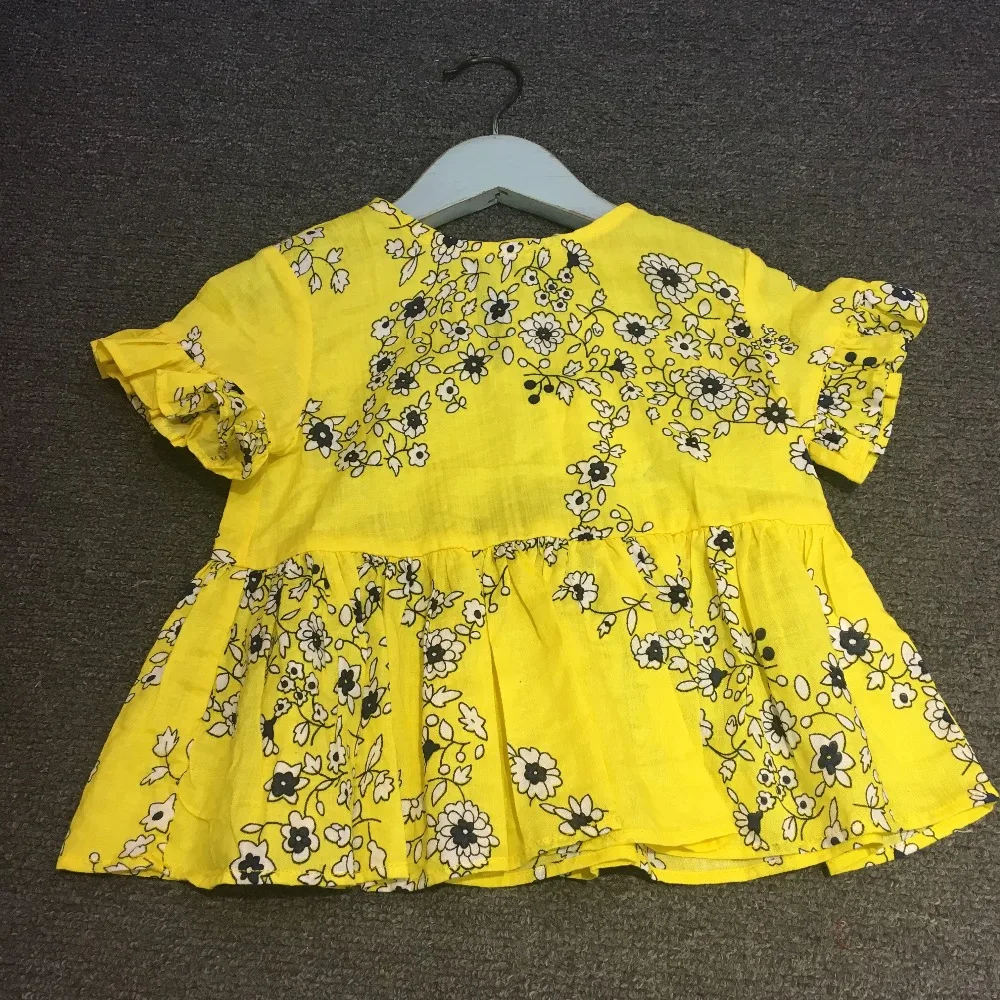 Wholesale 4 pieces/lots Girls ruffles flowers shirt 1 2 3 4 5 years