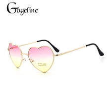 Gogeline женские зеркальные солнцезащитные очки Любовь металлическая оправа Модные солнцезащитные очки в форме ретро любовь сердце стиль Винтаж Лето