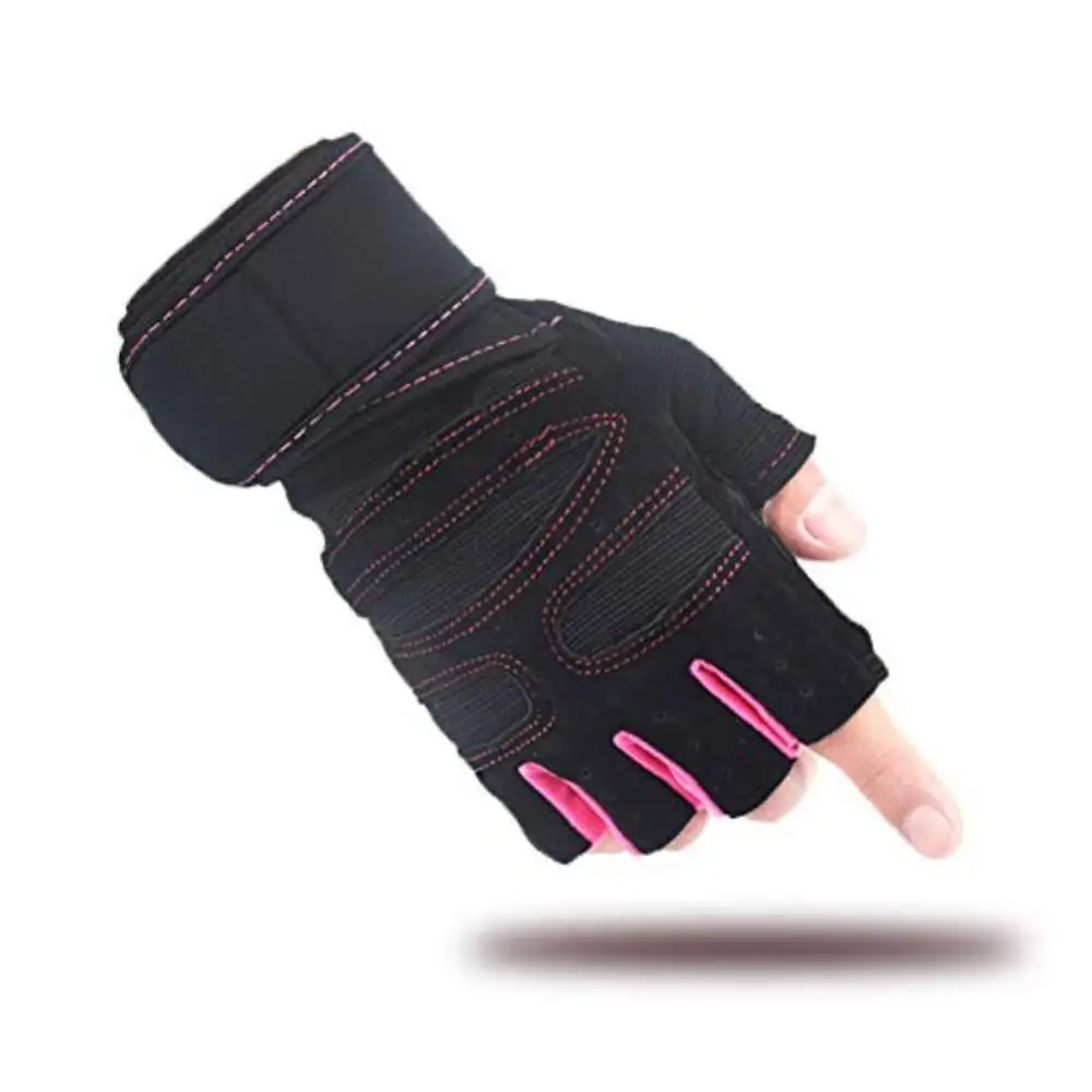 Half finger Workout Gloves with Non slip Wristband
