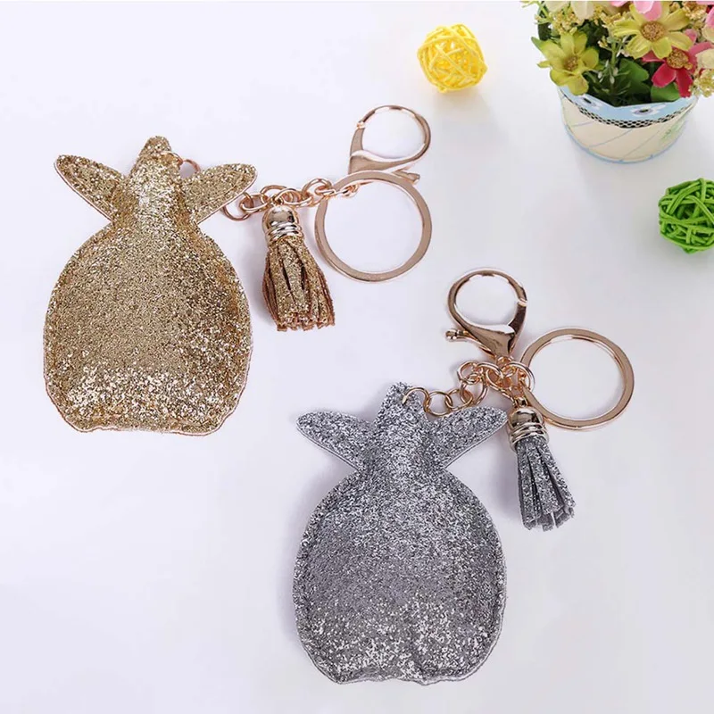 Очаровательная блестки брелок Симпатичные ананас Bling фруктов автомобильные