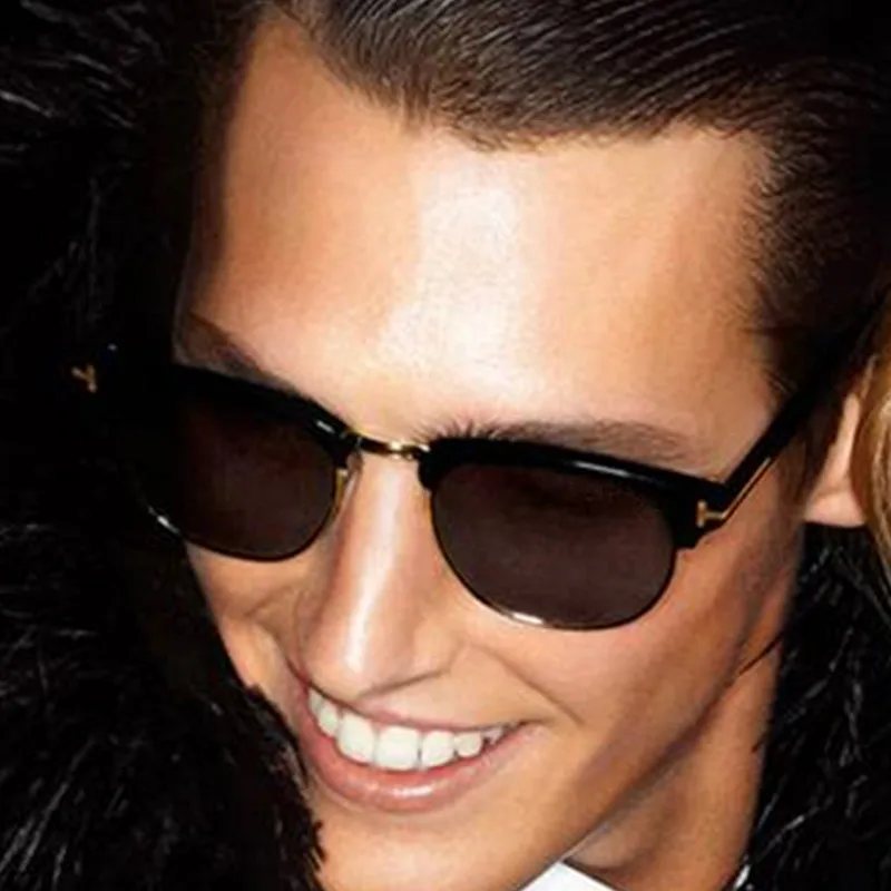 

REALSTAR Brand Style Sunglasses Men Half Designer Sun Glasses Frame Women 2018 Fashion Tom Eyewear Oculos Vintage Shades S185