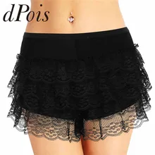 Женская Однотонная юбка под юбку, платья, защитная многослойная кружевная отделка, тянущаяся юбка-американка, трусы, шорты со средней талией