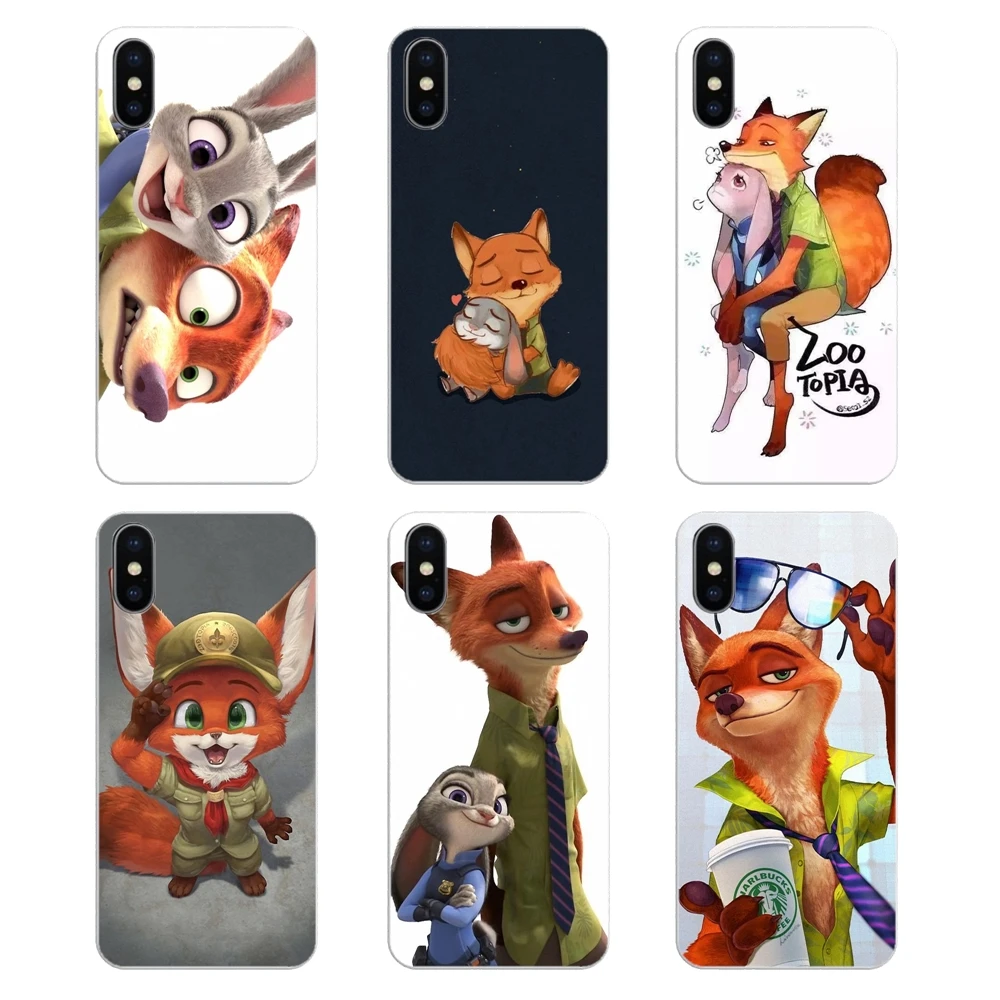 TPU Bag Case Nick Wilde and Judy Hopps Zootopia Crazy Animal Art For Samsung Galaxy Note 8 9 S9 S10 A8 A9 Star Lite Plus A6S A9S |