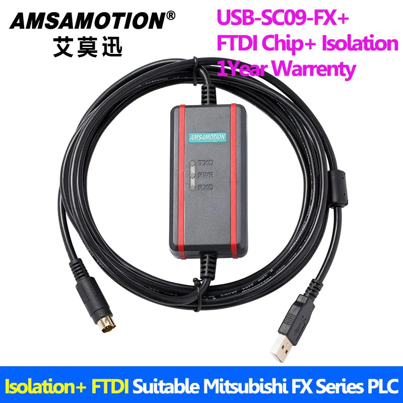 USB SC09 FX адаптер подходит для Mitsubishi серии FX PLC USB-SC09-FX Кабель для программирования - Цвет: FTDI-Isolation Type