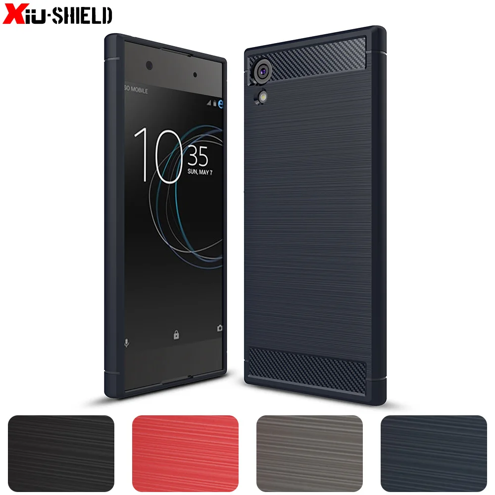 Phone Case For Sony Xperia XA1/G3121/G3123 And Tempered Glass Screen Protector Film Cover With Mobile Bumper Accessories Slim Shockproof Soft TPU Silicone Rubber Experia AX1 A1 1A X A Girls Men Black