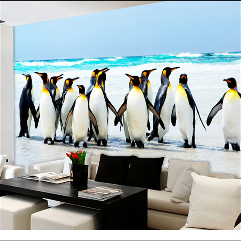 vertegenwoordiger Kiezen weerstand bieden Beibehang Penguin Sneeuw Dier Muurschilderingen 3Dstereoscopic Televisie,  Kinderen Slaapkamer Behang Achtergrond Custom Van Behang|animal  mural|bedroom wallpaperwallpaper background - AliExpress