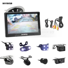 DIYSECUR 5 дюймов заднего вида автомобиля монитор Авто Парковка Vedio светодио дный + LED ночного видения резервная камера заднего вида HD Автомобильная камера заднего вида