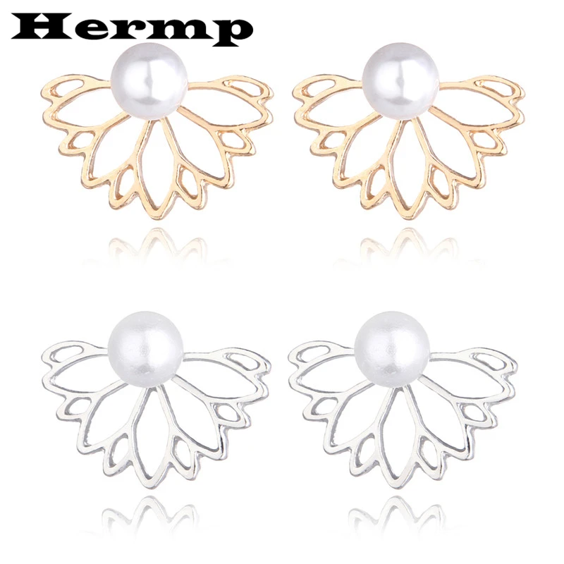 

Hermp women assorted alloy ear stud earrings set with flower Leaf shape