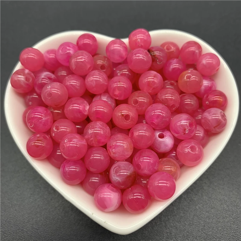 6mm 8mm 10mm Acrylic Spacer Beads Round Loose Cat's Eye Beads For Jewelry Making DIY Bracelet Necklace Accessories