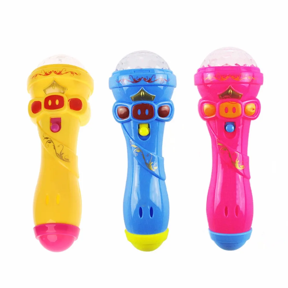 Colorful Light Up Flashing Toy Kids Cute Pig LED Flash Stick Microphone Toys