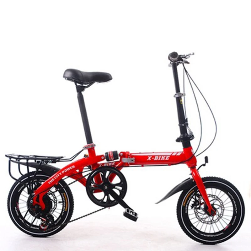 Perfect Adult Folding Bicycle Speed Change Two-Disc Brake 14-Inch Folding Car Small Portable Student Leisure Bicycle 2